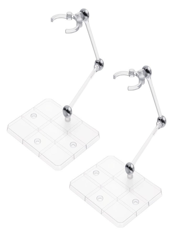 Exclaith 2 Pack Action Figure Stand Assembly Action Figure Display Holder Base Doll Model Support Stand for 3.75" and 6" Figures or Effects Clear 1/144 HG/RG Model Toy - Image 1
